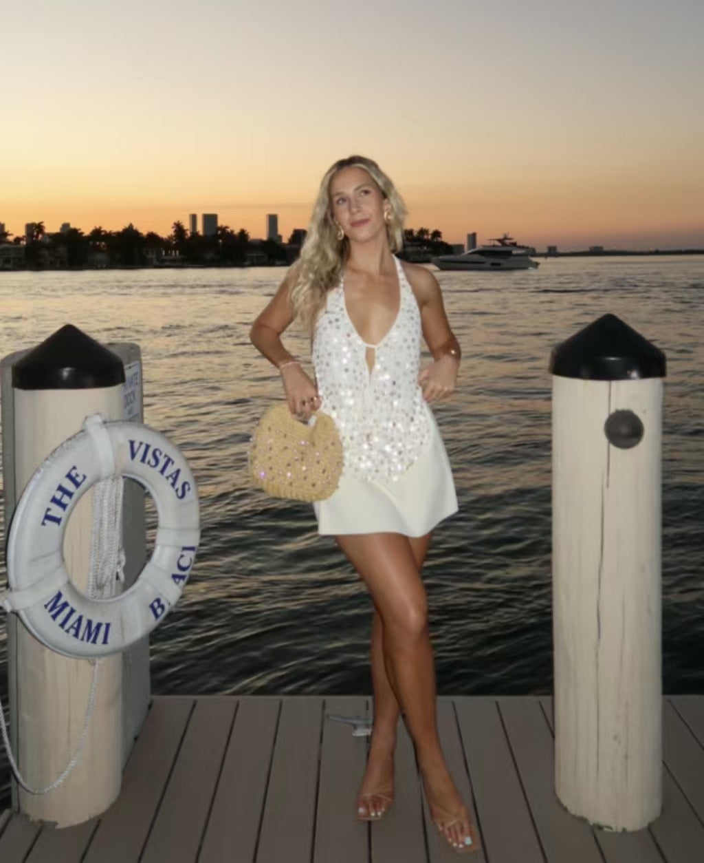 Myelina – Halter Top with Shimmer and Cropped Fit
