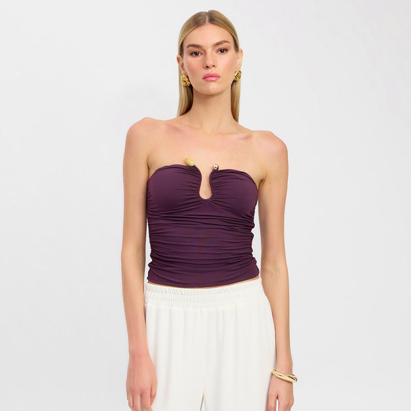 Narella – Strapless Top with Decorative Detail
