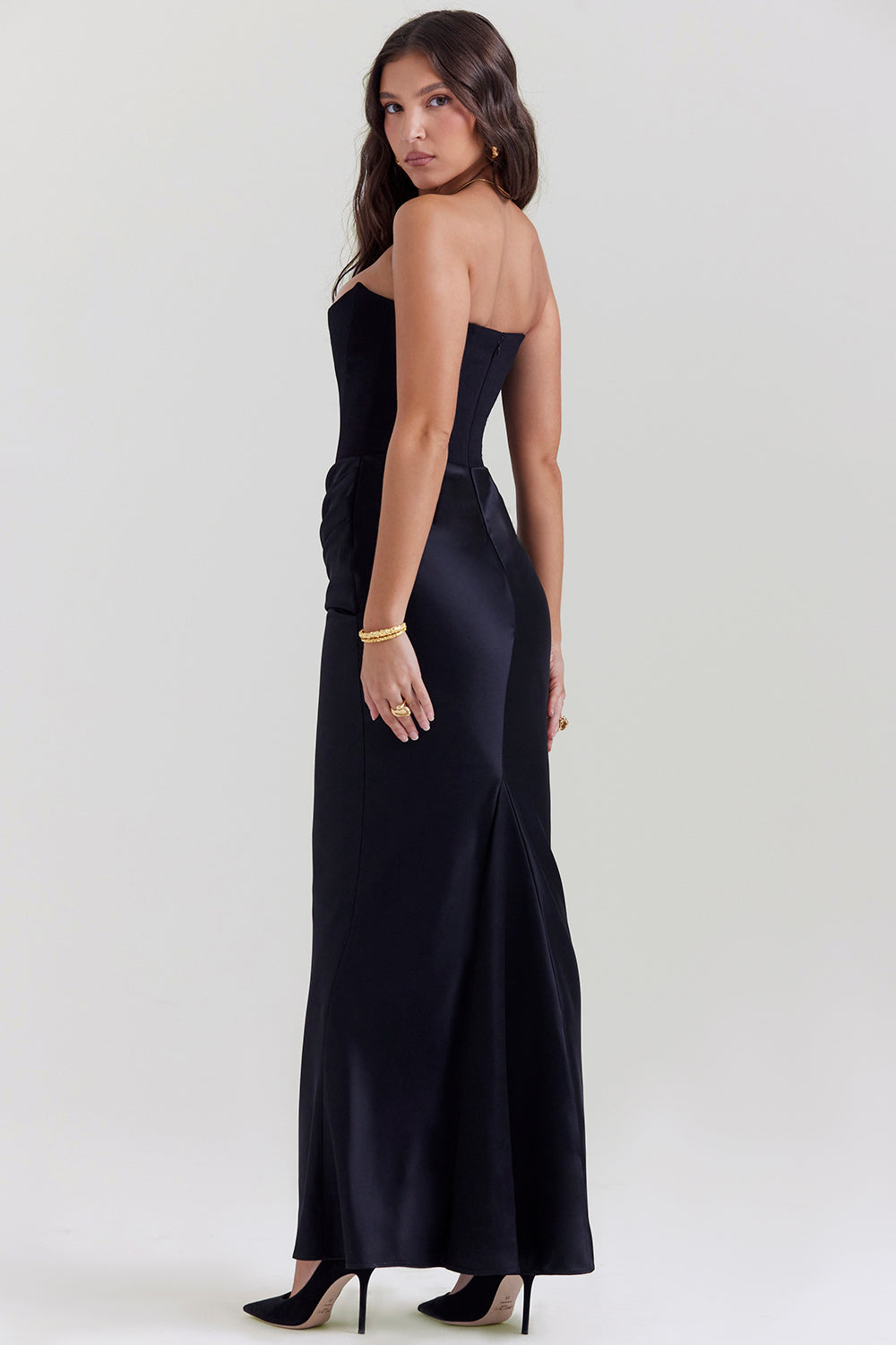 Rose Strapless Corset Maxi Dress