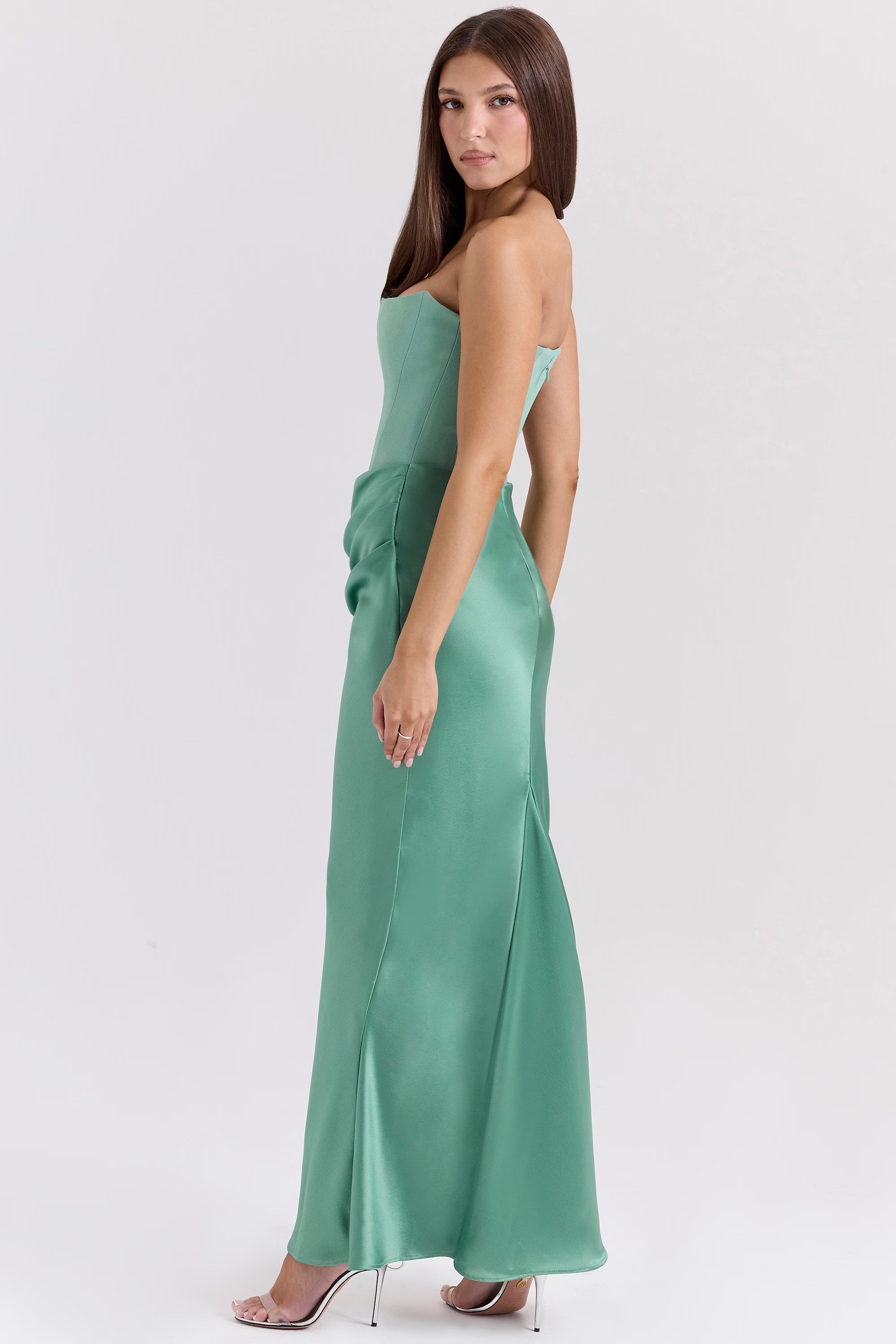 Rose Strapless Corset Maxi Dress