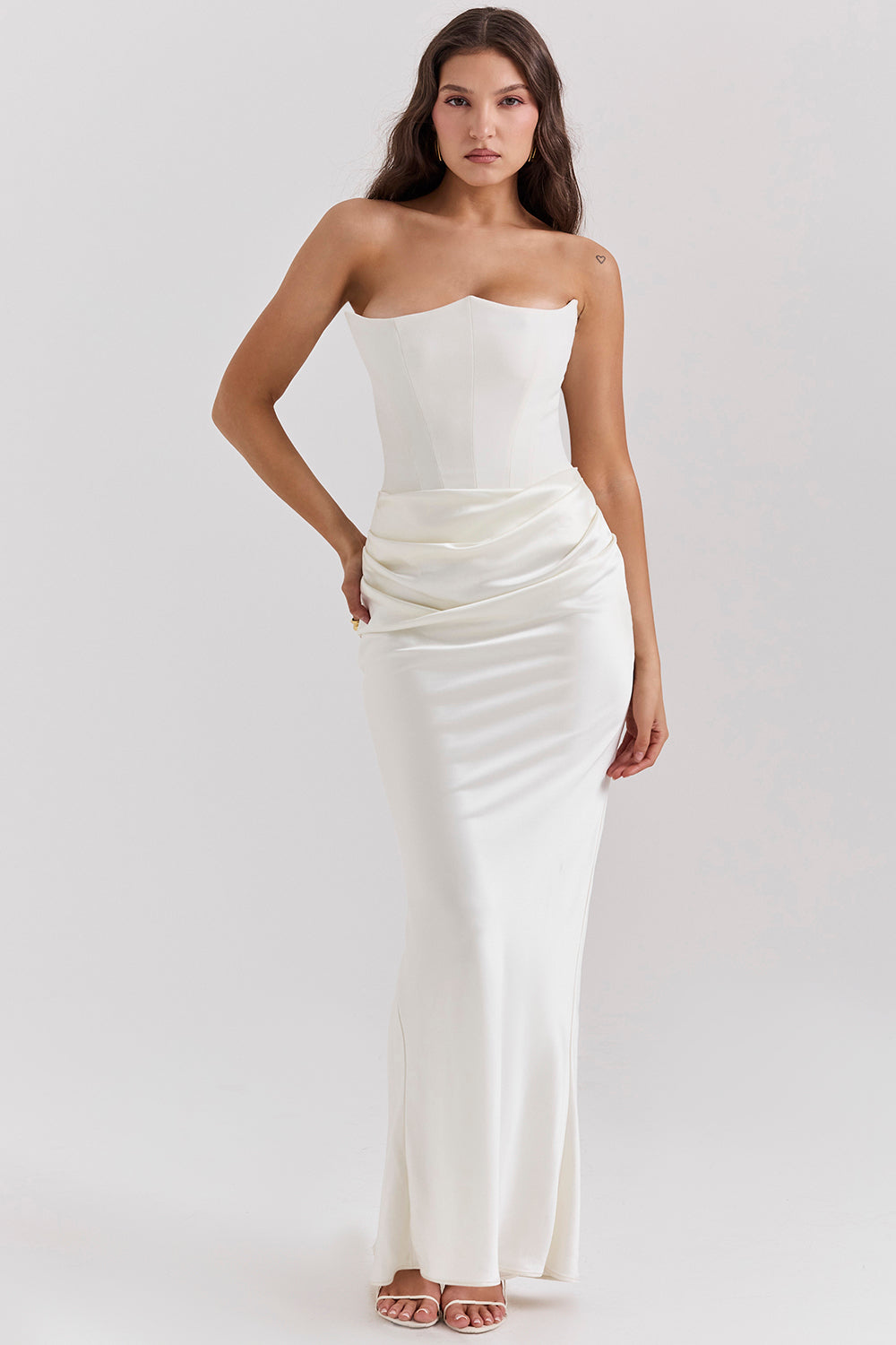 Rose Strapless Corset Maxi Dress