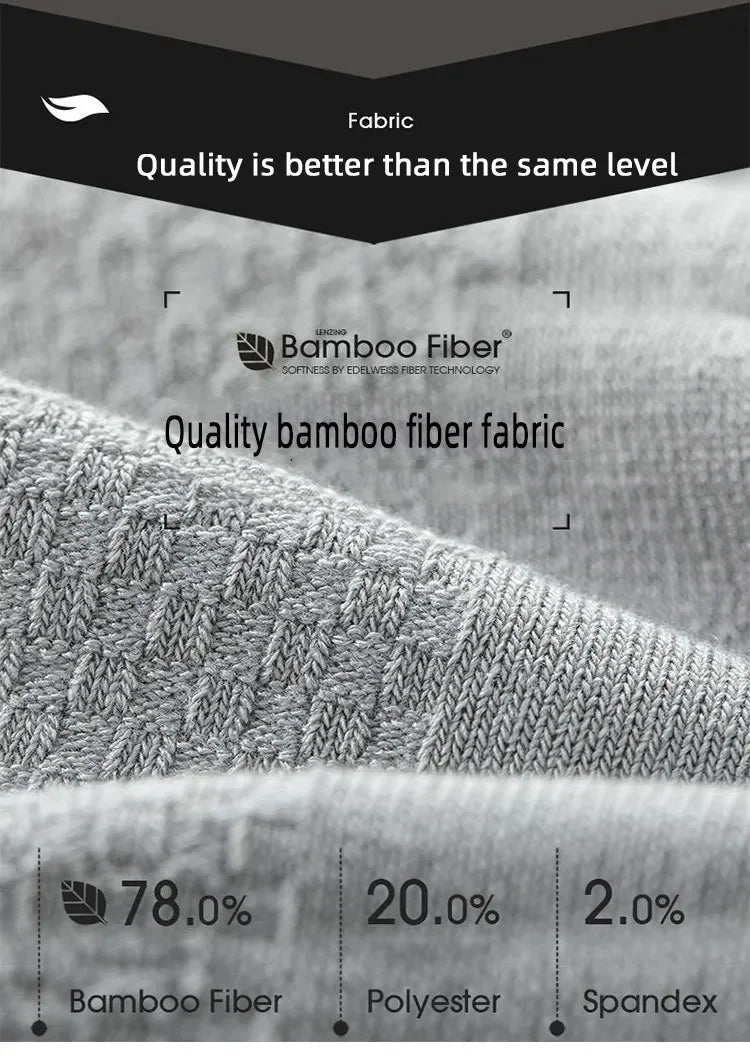 5x Men’s Bamboo Fiber Socks – No Odor, No Slip, All Comfort