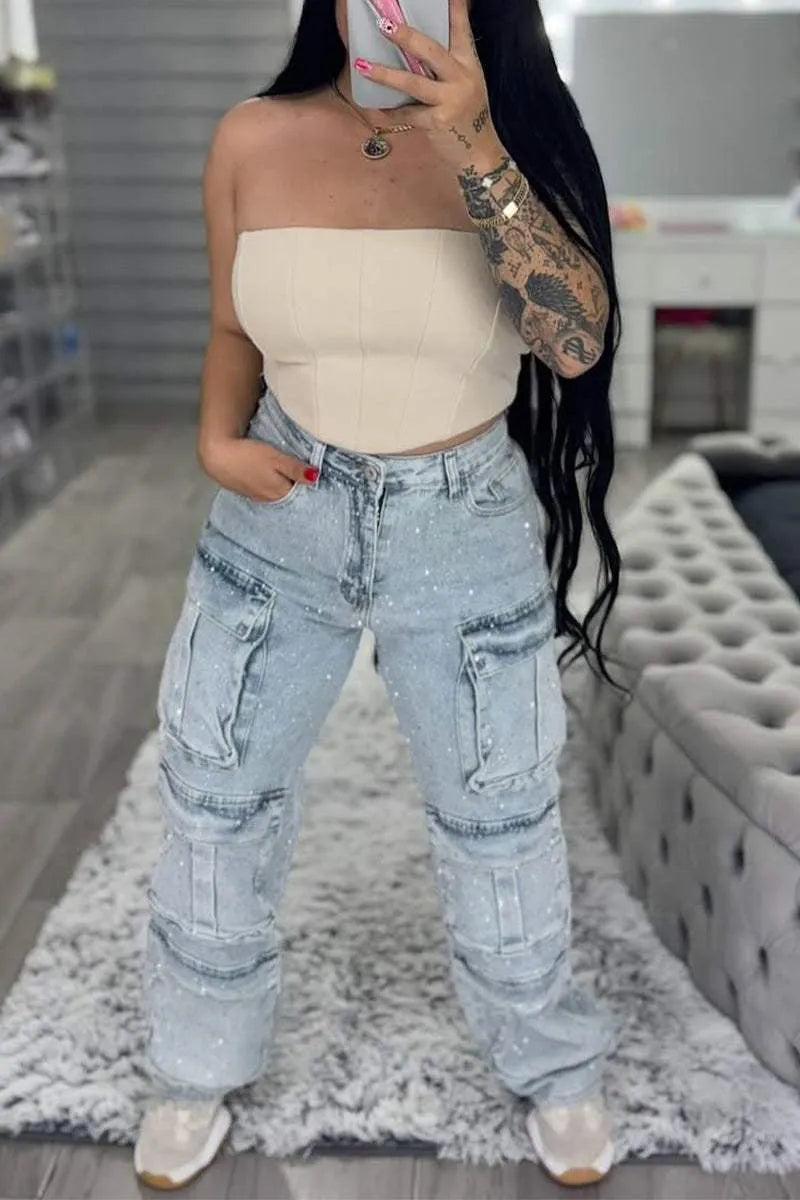 Cargo Glitter Jeans