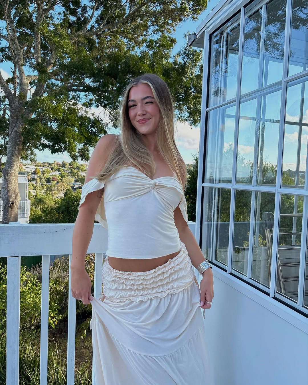 Paula | Ruffled Top with Maxi Skirt Boho Set