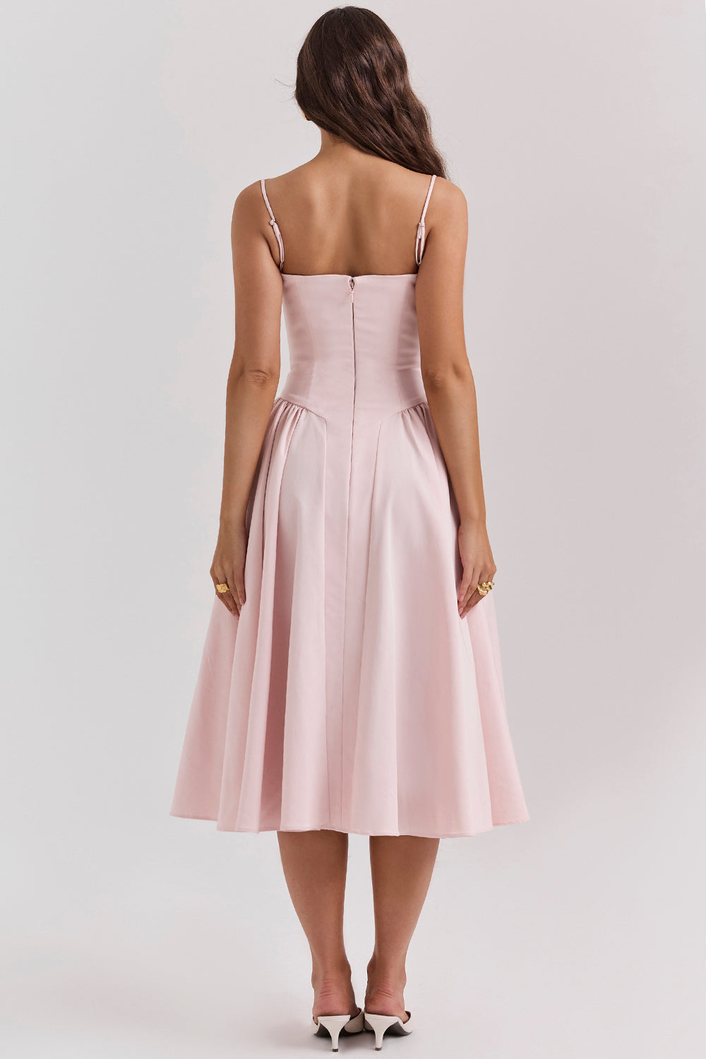 Brantley – Twill Corset Midi Dress